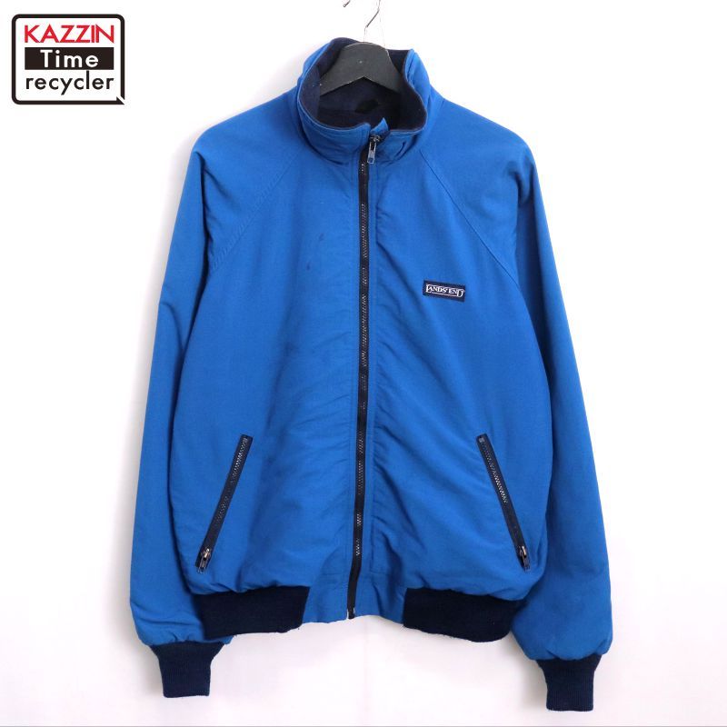 90s USA製 vintage LANDS' END ラグラン 裏地フリース ウォームアップ