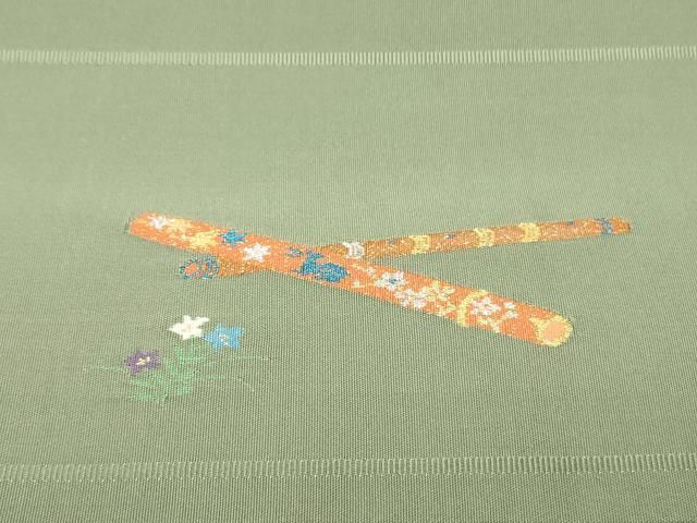 平和屋本店□極上 男性 お召 アンサンブル 長羽織・長襦袢(無双仕立て  