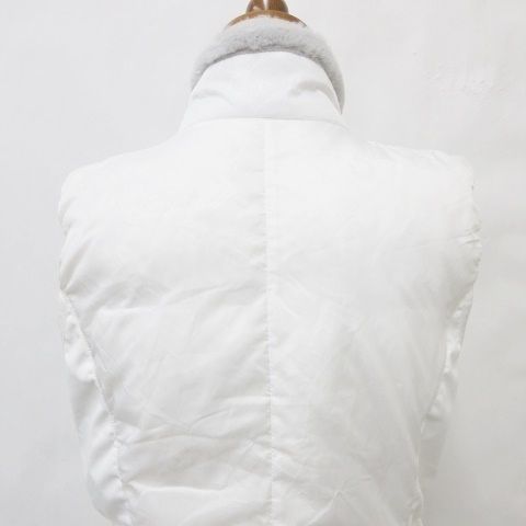 【最短翌日配送】 カステルバジャック CASTELBAJAC SPORT ゴルフ スポーツウエア ダウンベスト ジップアップ スタンドカラー フェイクファー ワッペン 白 アイボリー ホワイト 40
