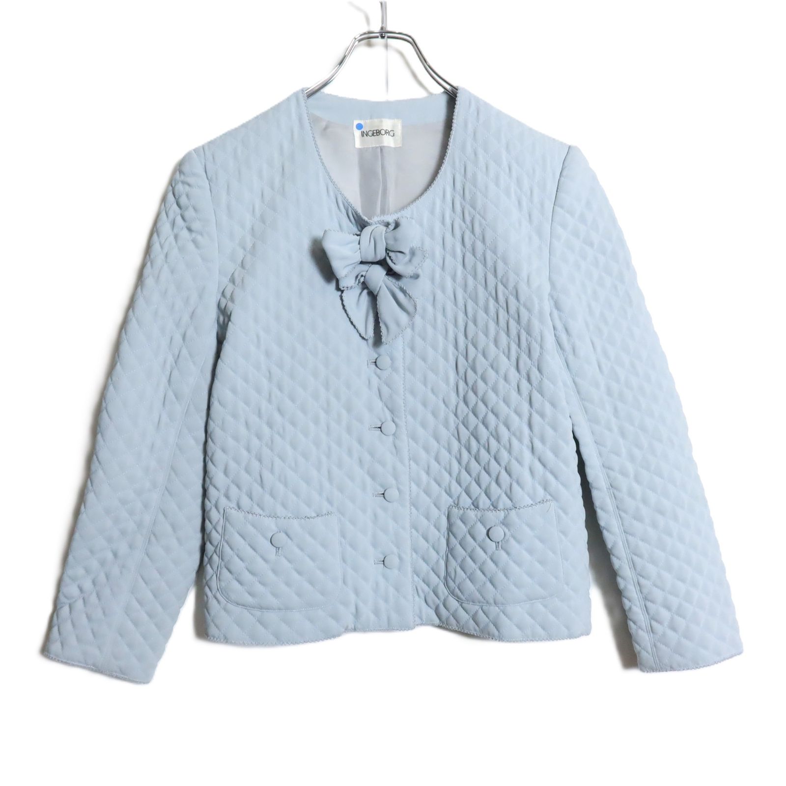 インゲボルグ☆リボン付き♪ノーカラージャケット キルティング サイズ