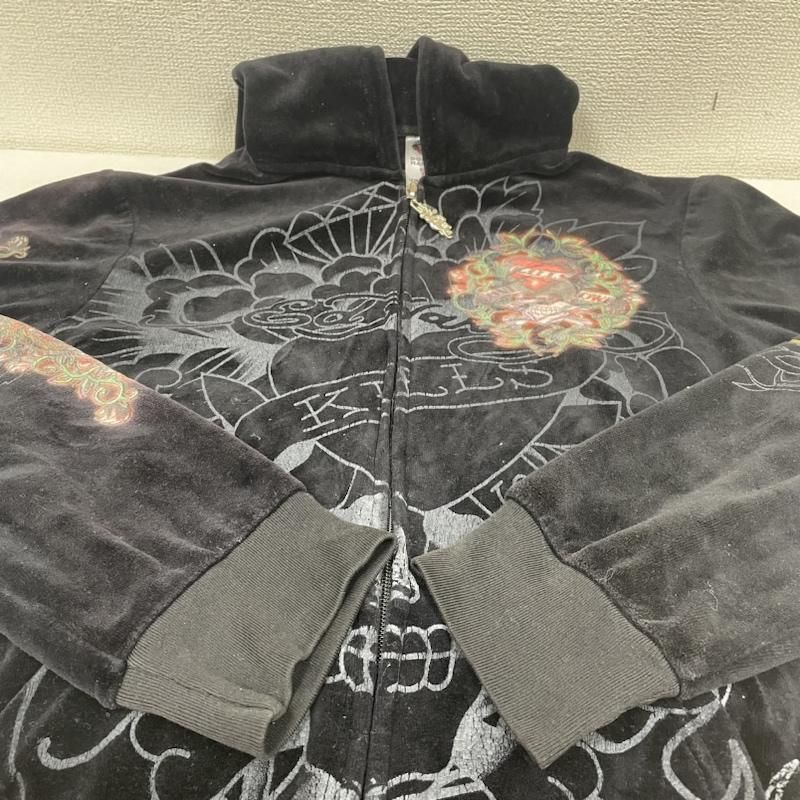 Ed Hardy エドハーディー パーカー 長袖 ベロア パーカー