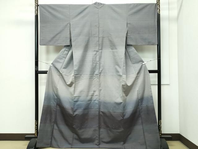 平和屋着物■極上　京の名門・菱屋六右ェ門　訪問着　紬地　横段樹林文　やまと金ラベル　逸品　CZAA3637s5 平和屋着物□極上 京の名門・菱屋六右ェ門 訪問着 紬地 横段樹林文