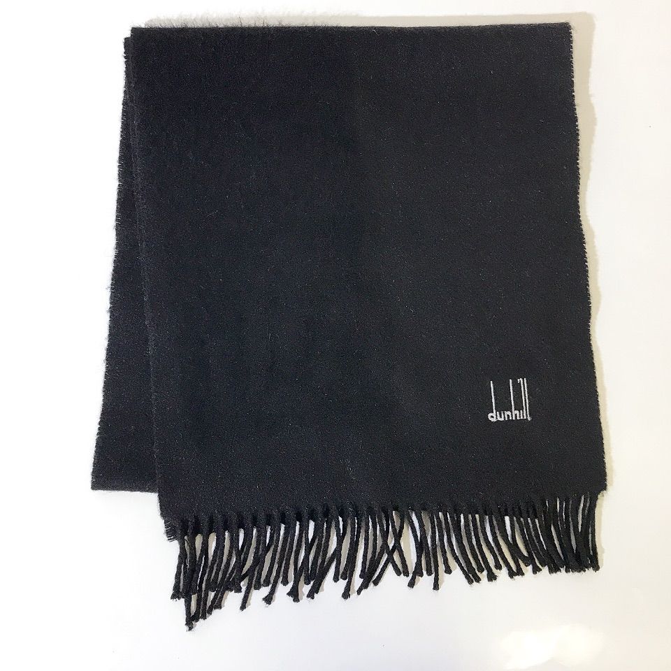 未使用　dunhill カシミヤ マフラー ブラック dunhill マフラー ブラック 黒 メンズ レディース カシミヤ混