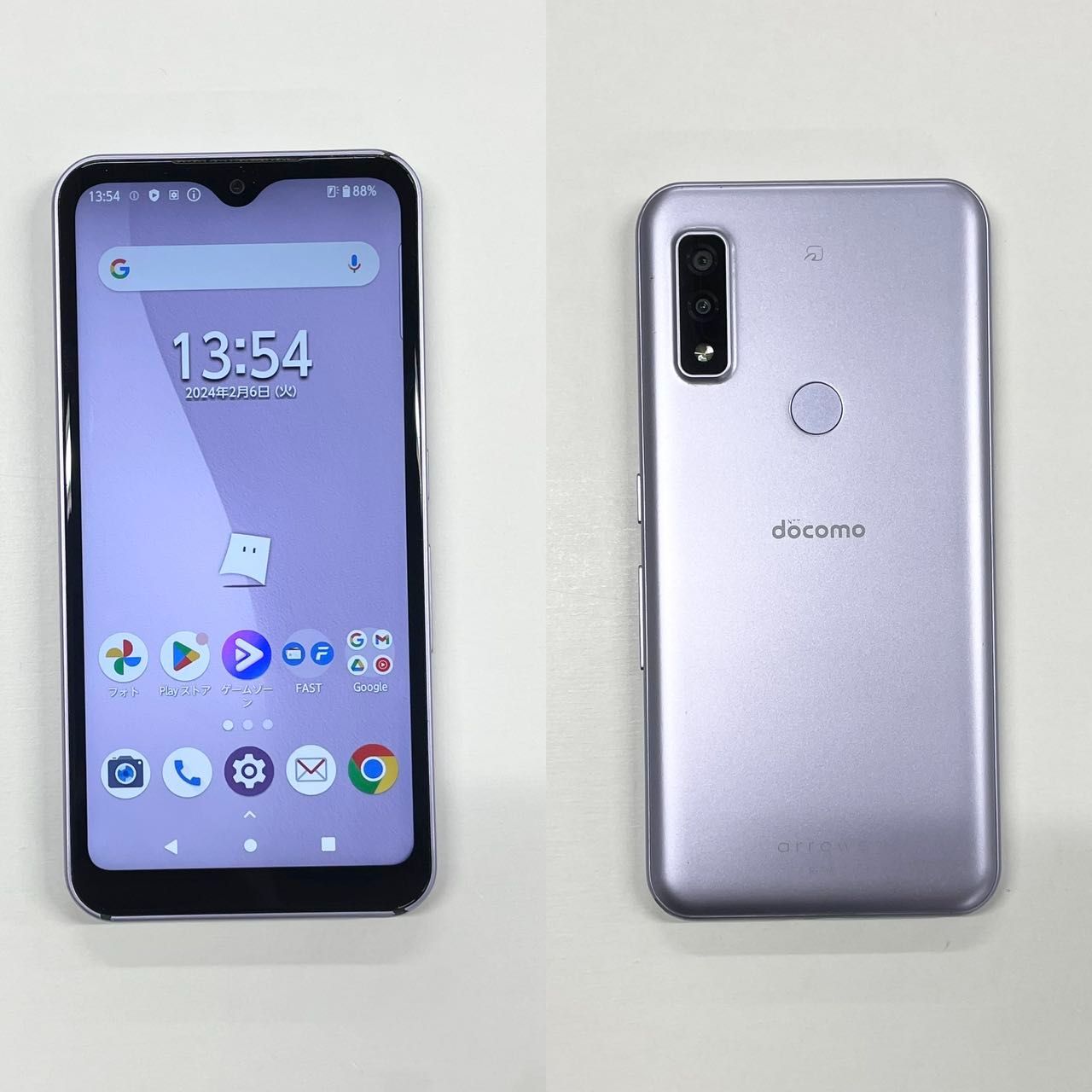 「中古品」SIMフリー arrows We F-51B 64GB パープル　判定〇　訳あり【管理番号：Z18348】