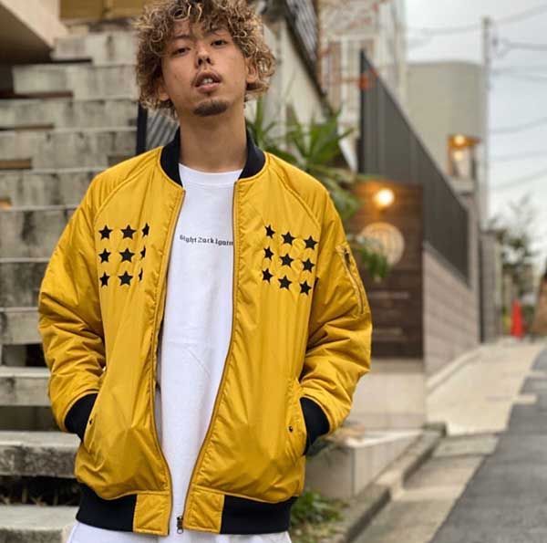 Mサイズ LEFLAH レフラー バック刺繍 MA-1 ジャケット (YELLOW) JACKET 