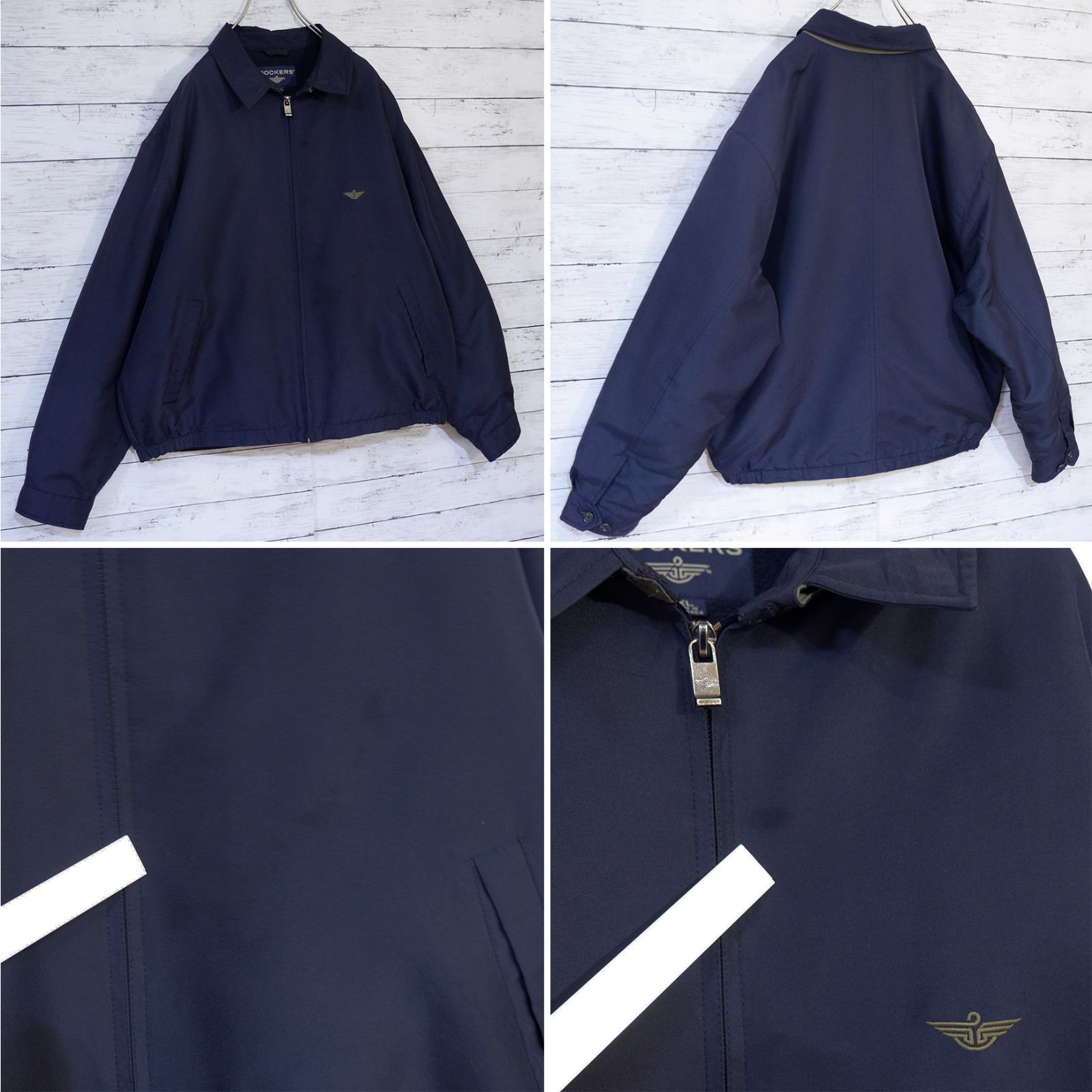 DOCKERS ドッカーズ 刺繍ロゴ チンスト ジップアップ フリースライナー 