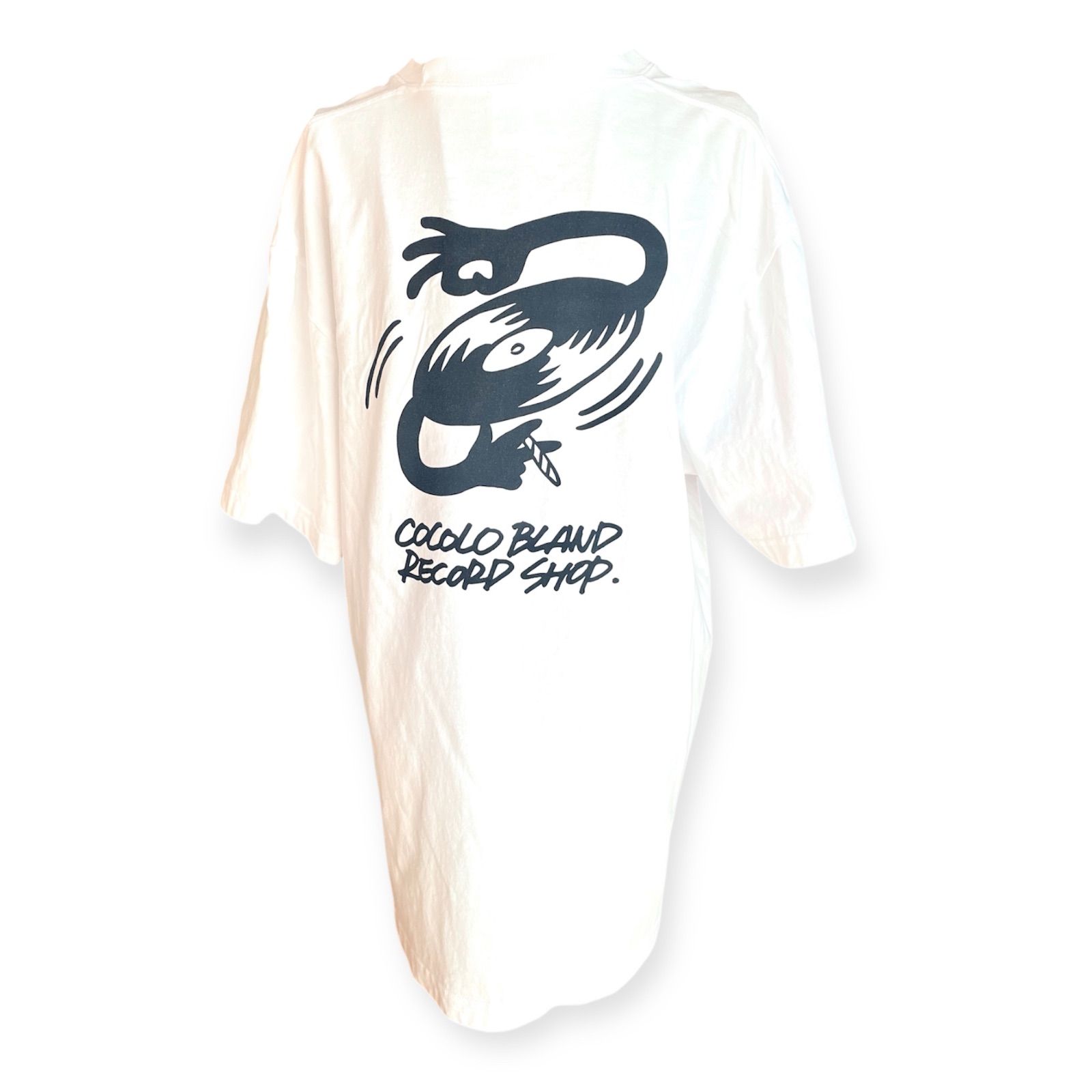COCOLO BLAND RECORD SHOP VINYL BITCH Tシャツ カットソー ホワイト 