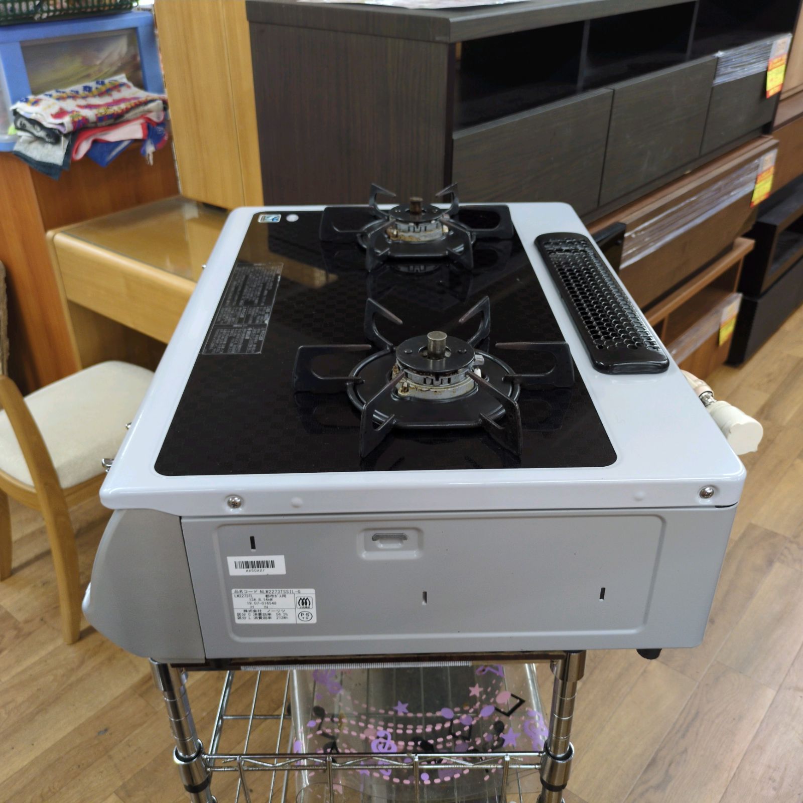 J068 ☆左側面スリキズ有り☆ノーリツ☆2019年製☆都市ガスコンロ☆水