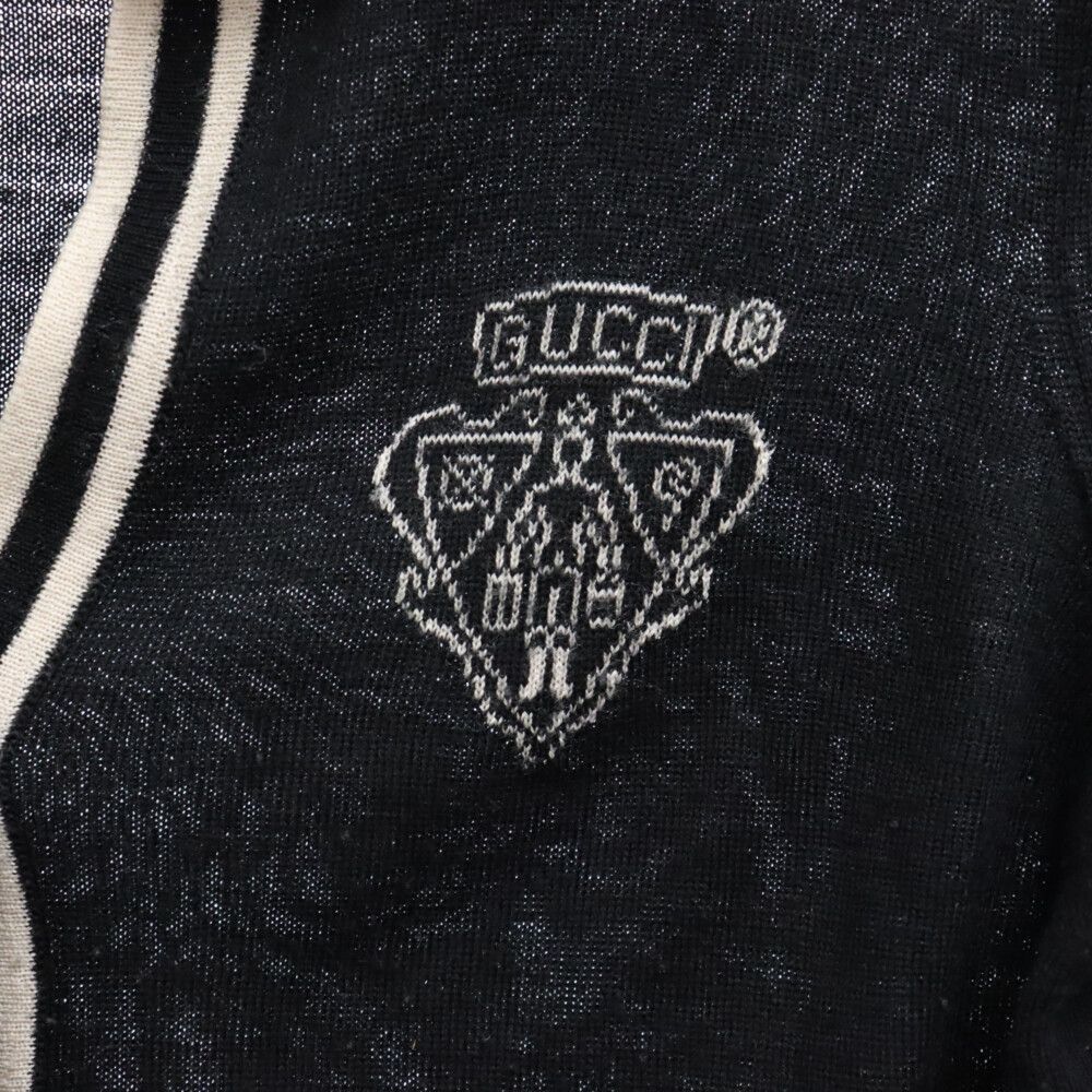 GUCCI (グッチ) エンブレムジャガードニットポロシャツ 164857