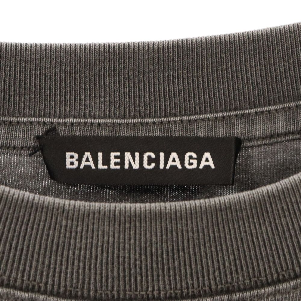 BALENCIAGA (バレンシアガ) 18AW Europa Print OverSize Tee ヨーロッパ プリント オーバーサイズ 半袖Tシャツ  チャコールグレー 535717 TAV04 - メルカリ