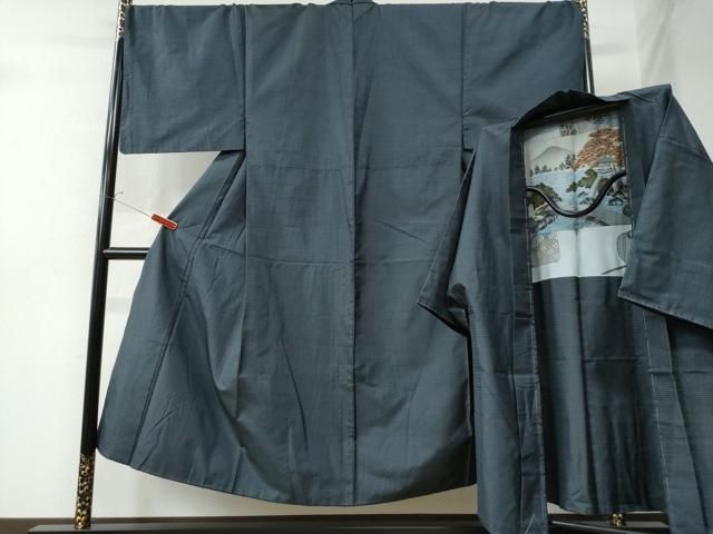 平和屋着物●男性 本場大島紬 アンサンブル 100亀甲 総詰め キングサイズ 正絹 CAAW8476yc