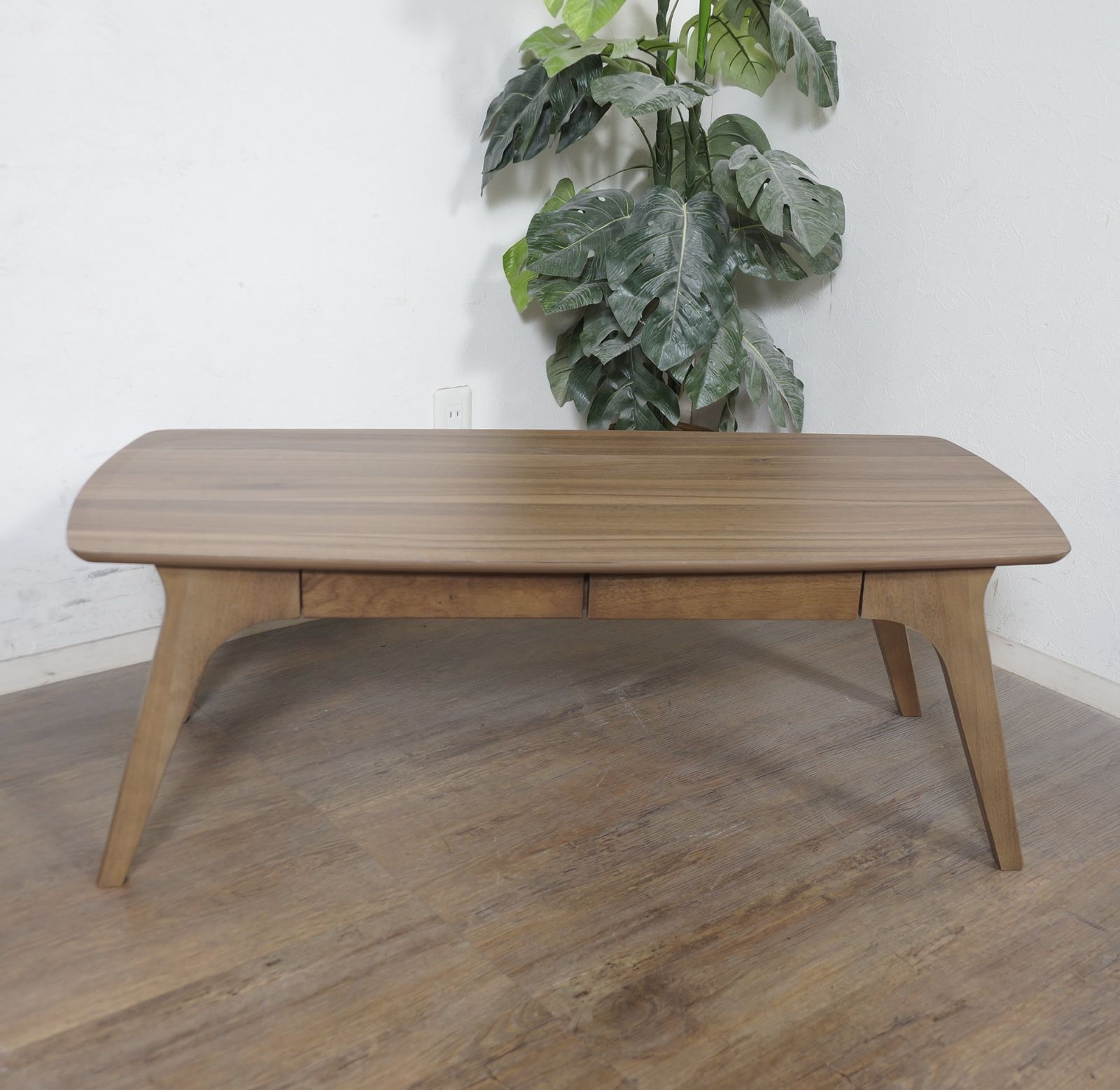 Y 木目調 北欧モダン センターテーブル 引き出し収納付き 幅110cm スタイリッシュ リビング ローテーブル リビングインテリア