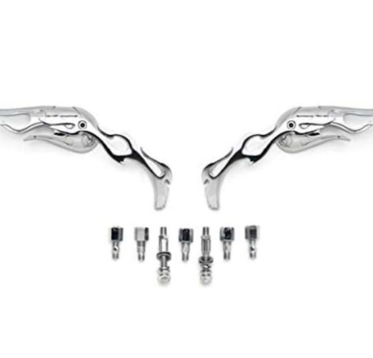 クロームフレイムカスタムリアビューミラーfor クルーザーチョッパー