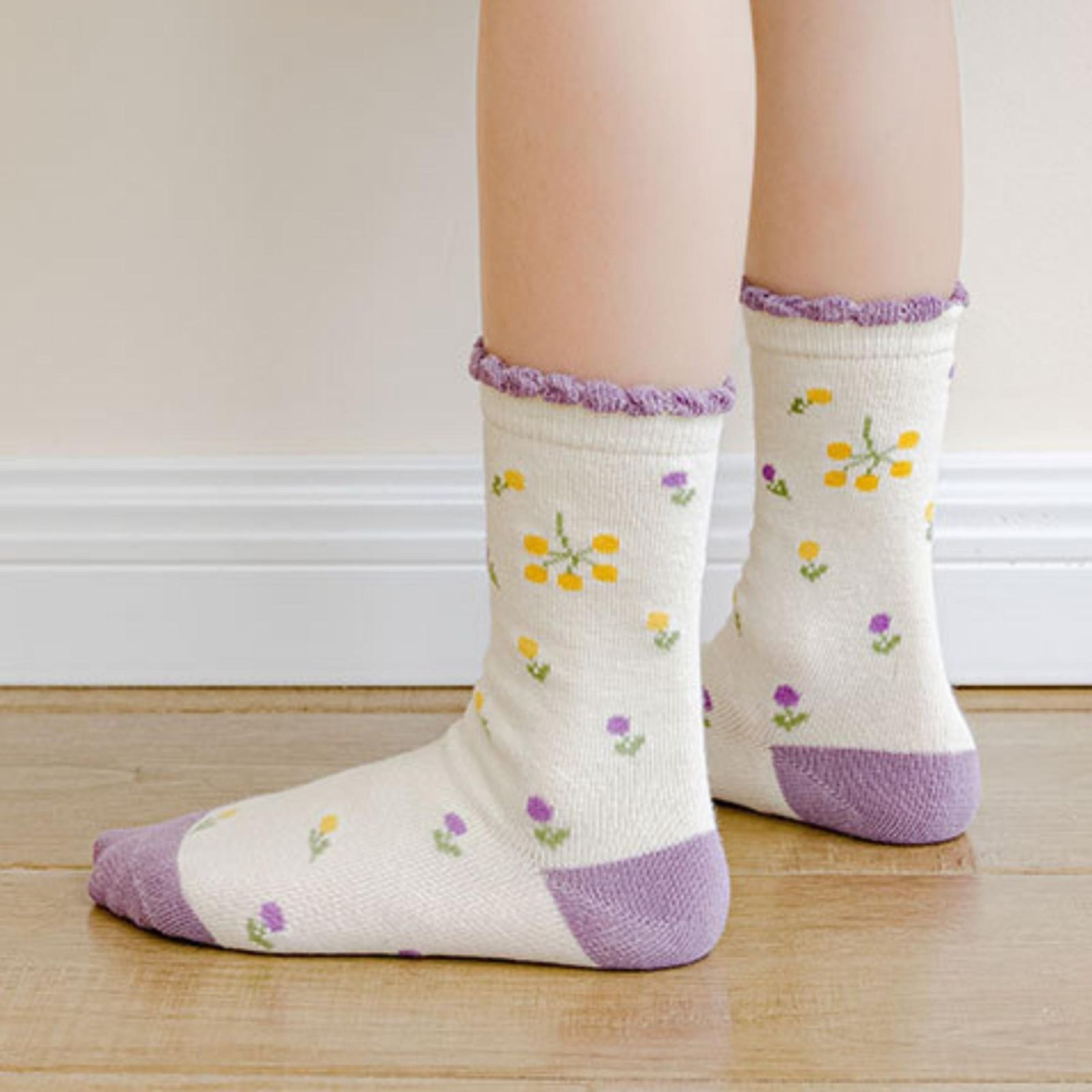 夏セール開催中 靴下 ソックス 花柄 子ども用 16～18cm 5足セット