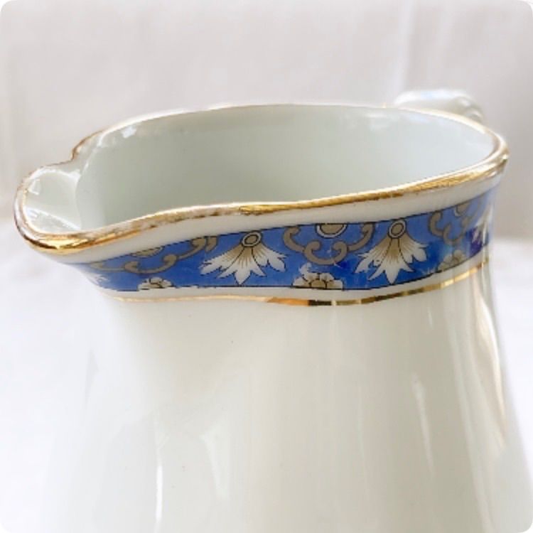 フランス アンティーク サルグミンヌ サキソニー 柄 ミルクピッチャー