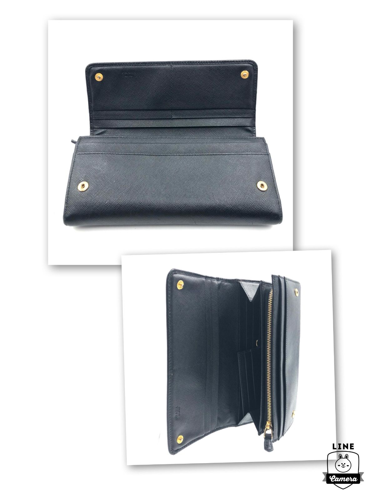 □極美品□PRADA プラダ サフィアーノレザー ロングフラップ