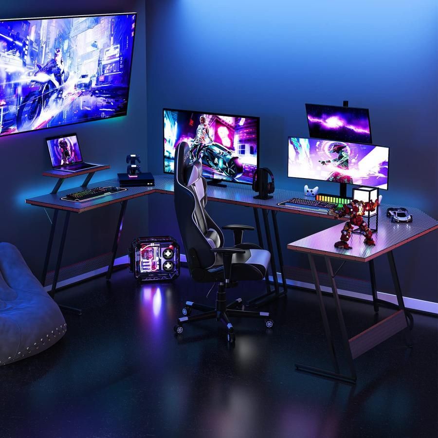 Victone ゲーミングデスク L字デスク メーカー一年保証 幅130cm 130cm パソコンデスク pcデスク L字型デスク パソコンコーナ MARWIL-DEMENAGEMENTS_CH