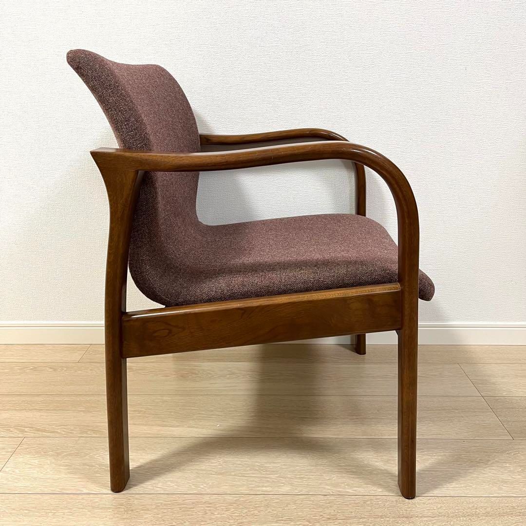 そ6)日進木工 アームチェア 飛騨家具 レトロヴィンテージ 肘掛椅子 曲