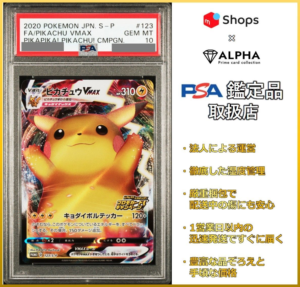 PSA10 ポケカ ピカチュウVMAX PROMO 123/S-P