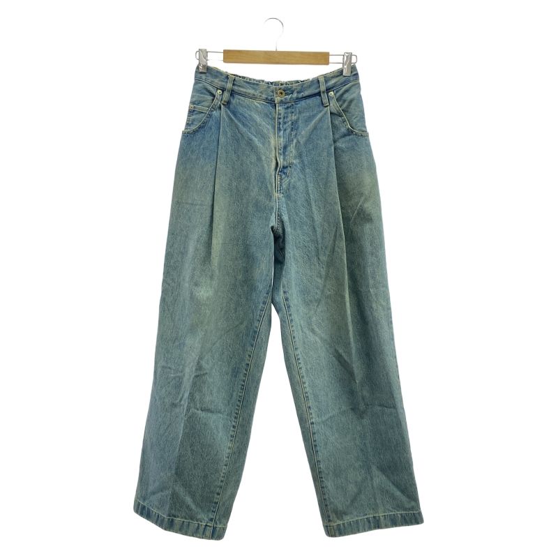 NEON SIGN USED WIDE DENIM SLACKS サイズ2 344 ブルー ネオンサインユーズドワイドデニムスラックス[17]