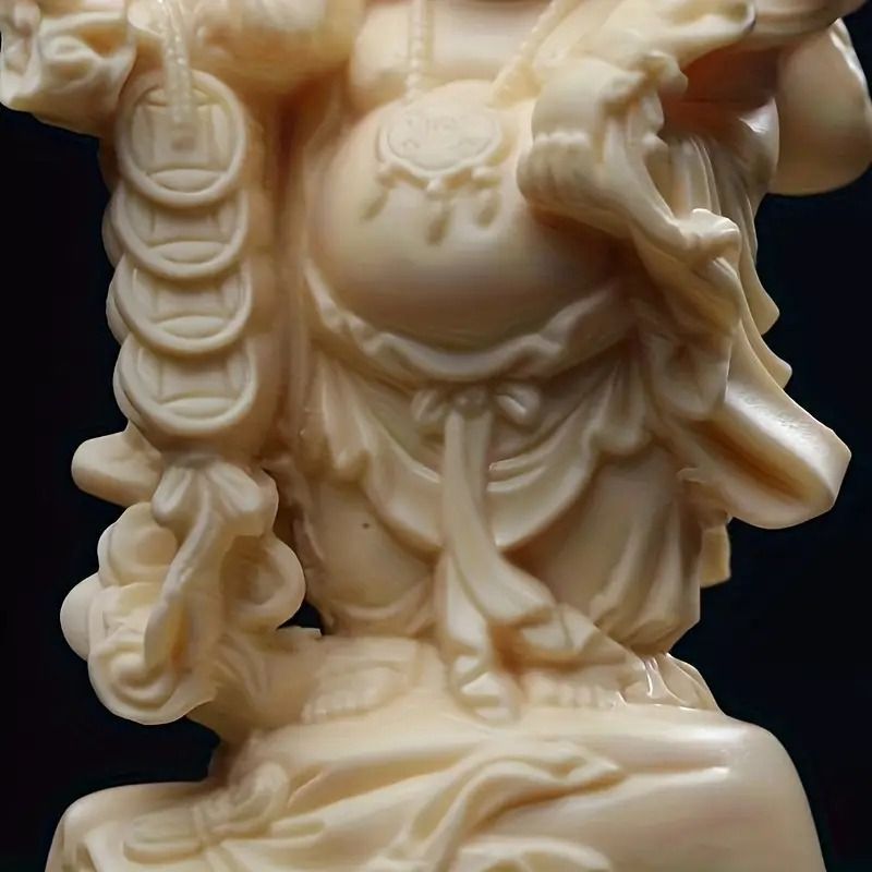 布袋様　木彫り　置物　骨董　七福神　一刀彫　開運 布袋さん 置物 木彫りの七福神 布袋様 一刀彫・商売繁盛・金運