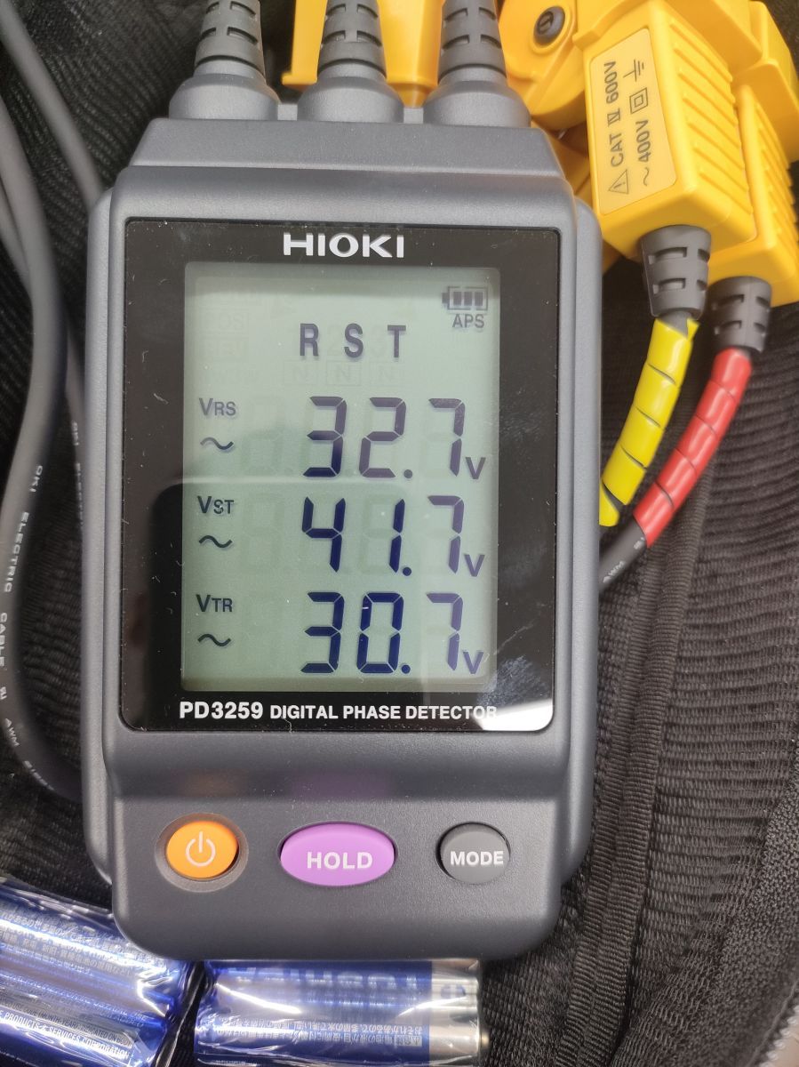♥ 動作 品 HIOKI PD3259 電圧計付検相器 のため通電 済 ♥品 品