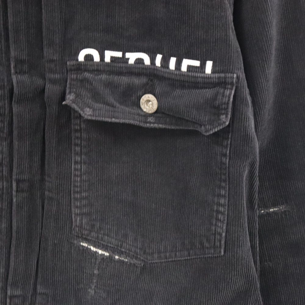 22AWシークエル フラグメント ダメージ コーデュロイ ジャケット ブラック SEQUEL (シークエル) 22AW×fragment design フラグメント