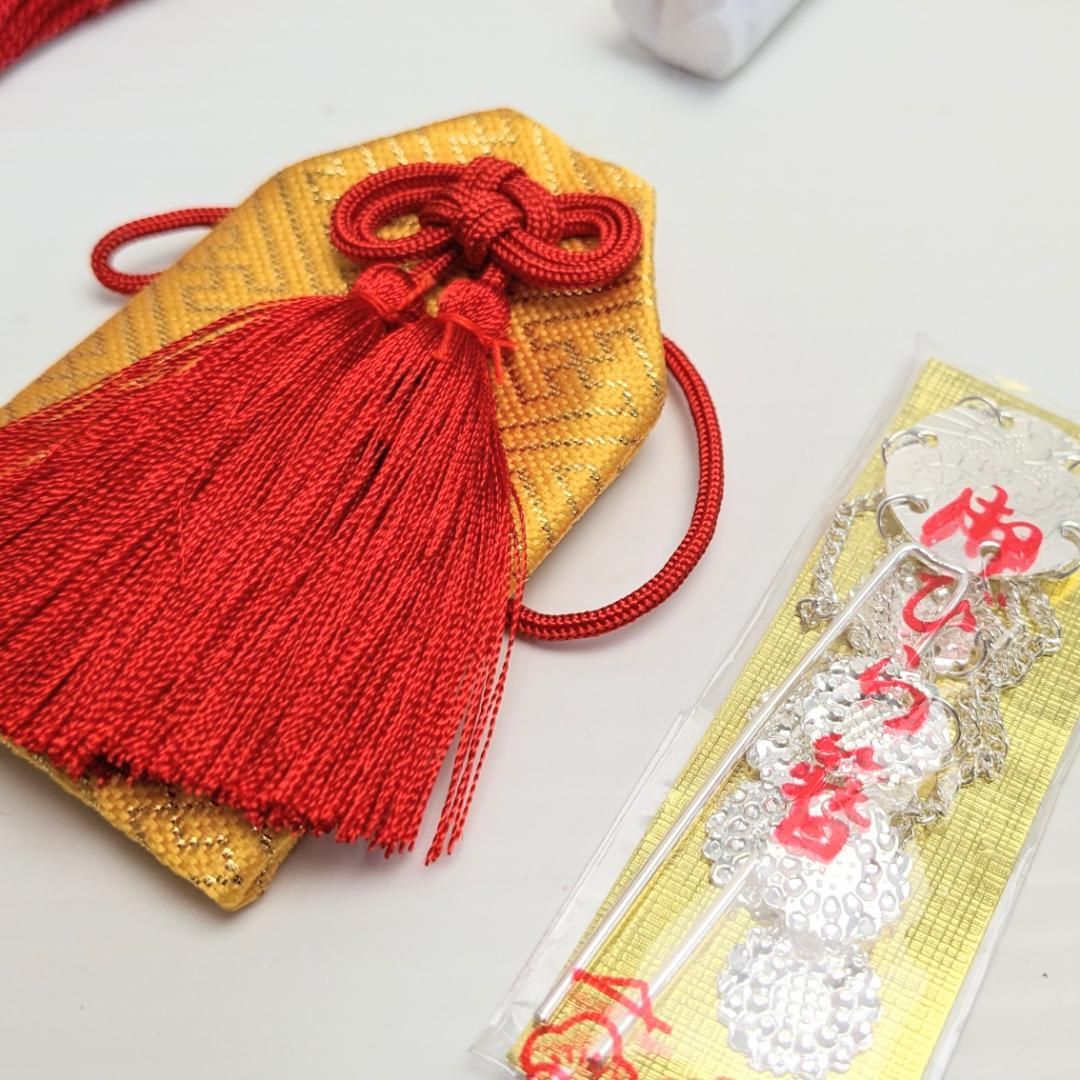 七五三 7歳 四つ身用 作り帯 筥迫セット 赤 レッド - 和装 綾 - メルカリ