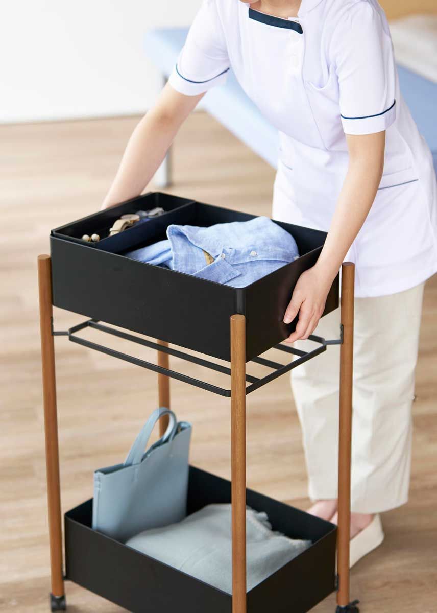 小物トレー付き収納ワゴン