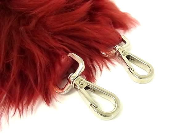 ■新品■未使用■ FENDI フェンディ ストラップユー ファー×レザー バッグ用 ショルダーストラップ 肩掛け レッド系 FM6691 メンズ その他 □新品□未使用□ FENDI フェンディ ストラップユー