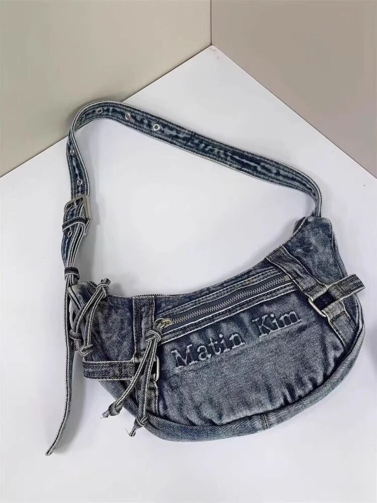 Matin Kim デニム 新品、未使用(タグ付き) MATIN KIM デニム トートバッグ LOGO WASHED DENIM TOTE BAG