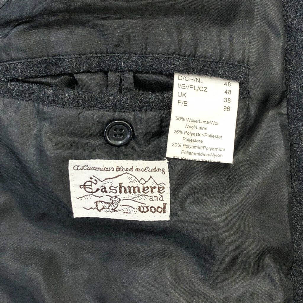 カシミヤ混 ウール チェスターフィールドコート グレー(メンズ 48)中古  