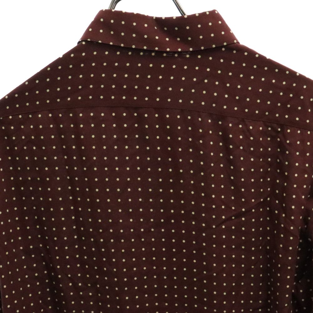 CELINE / クラシックレーヨンシャツ/長袖シャツ/40/レーヨン/ボルドー/ドット/2C028440K// CELINE (セリーヌ) Dot Classic Rayon L/S Shirt ドットクラシック