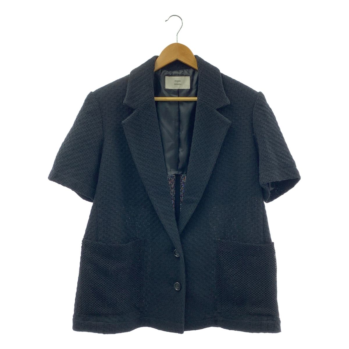 FUMIE TANAKA フミエタナカ nature hlfe JK ノッチドラペル ジャケット 2 ブラック レディース