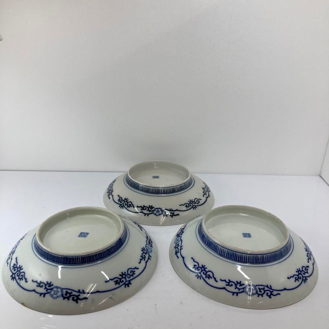 時代 鍋島焼 鳳凰図 櫛目高台 大皿5枚 タサチ 東な6-0603② 櫛