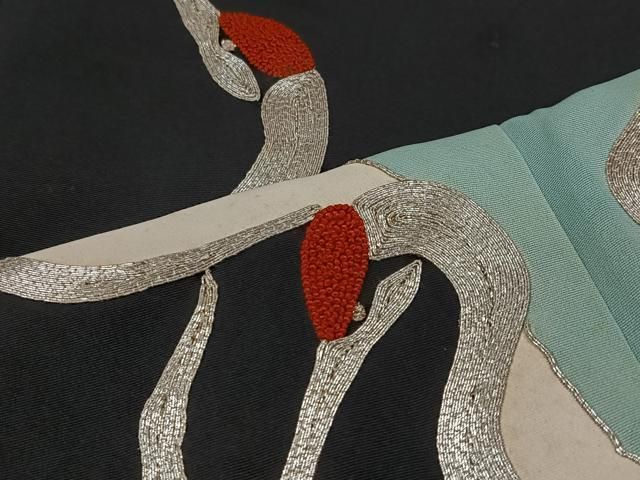 平和屋着物□中国三大刺繍 総刺繍 相良刺繍 豪華黒留袖 群鶴文