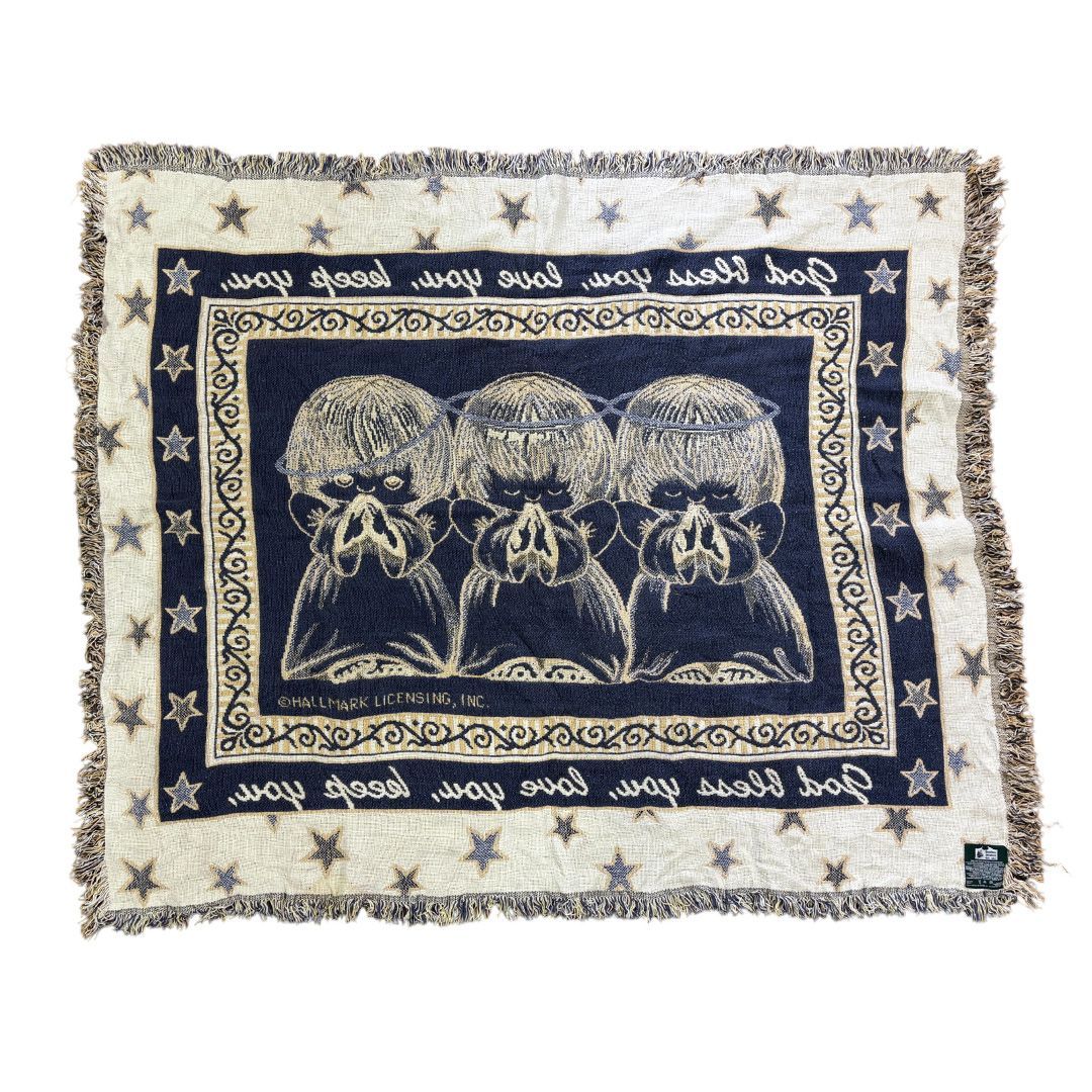 vintageラグ、カーペット、マルチカバー、天使、エンジェル 宗教 593