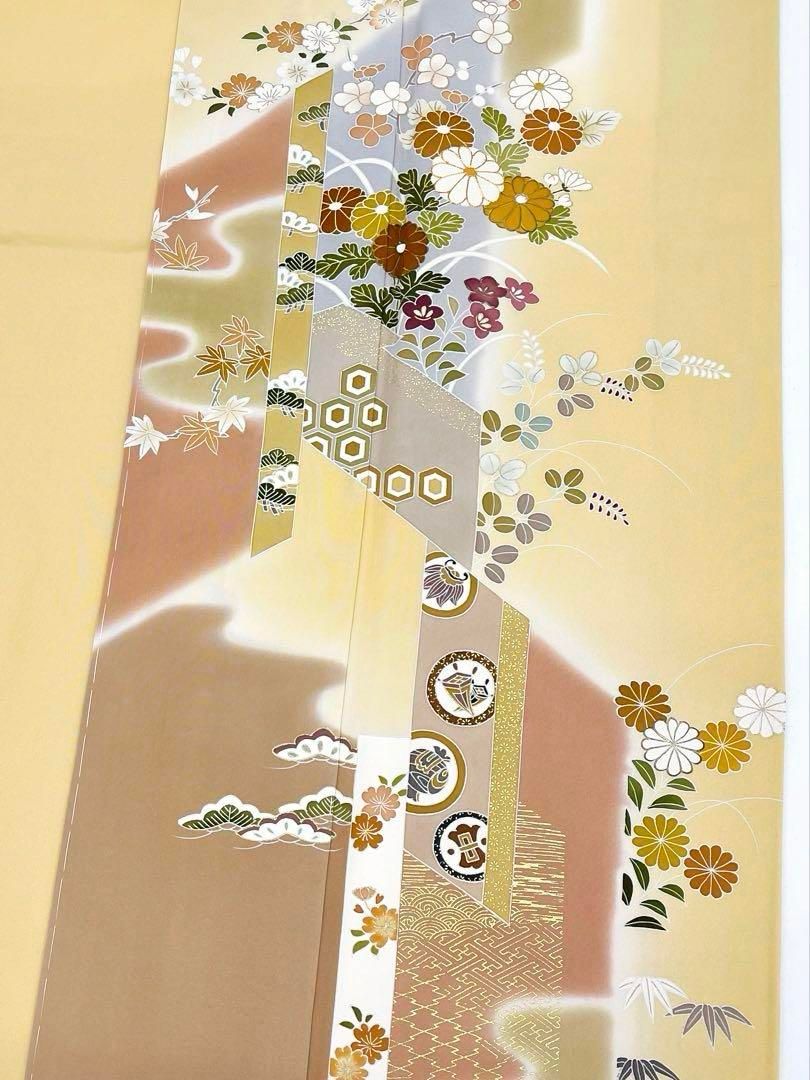 千總 西武扱い 付け下げ 金駒 金彩 正絹 躾糸付き パールトーン加工 X558 千總 西武扱い 付け下げ 金駒 金彩 正絹 躾糸付き パールトーン加工