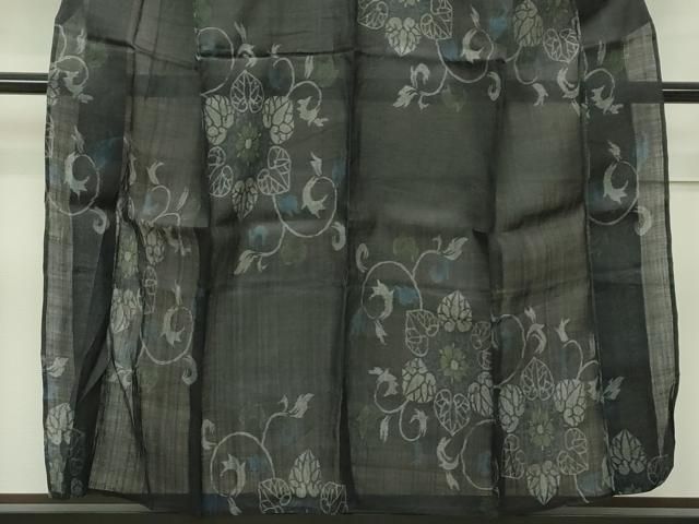 平和屋本店■極上　夏物　重要無形文化財　本場宮古上布　花唐草文　苧麻　逸品　CZAA1828s5 平和屋本店□極上 夏物 重要無形文化財 本場宮古上布 花唐草文 苧麻