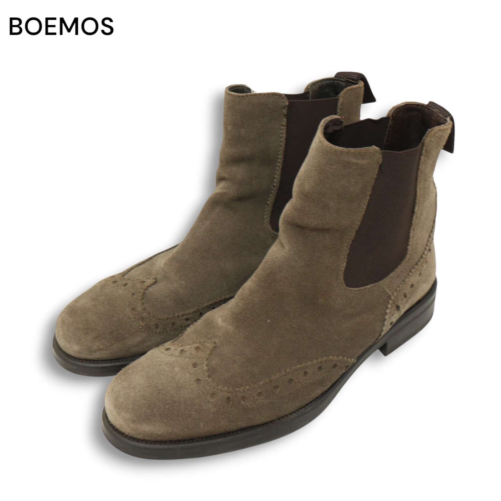 BOEMOS ボエモス 秋冬 ウイングチップ♪ スウェード レザー サイドゴア