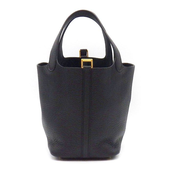エルメス HERMES ハンドバッグ ピコタン PM ブラック トリヨンクレマンス ゴールド金具 【中古】