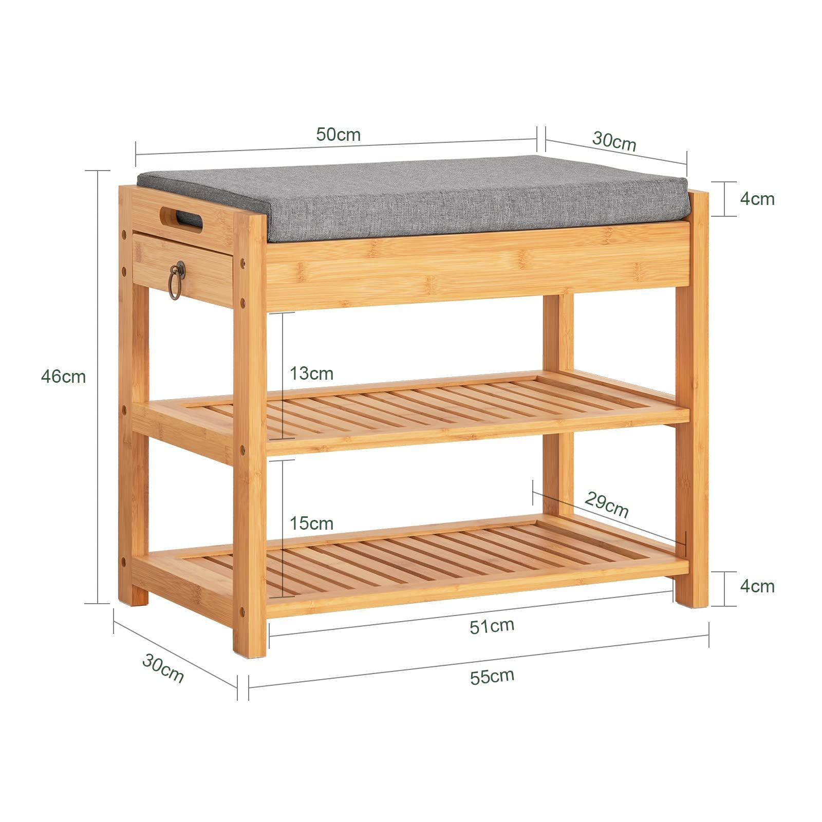 幅55×奥行き30×高さ45cm 3段式竹製