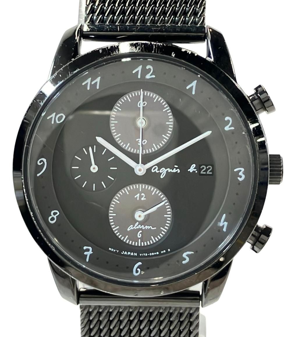 アニエスベー 腕時計 V172-KKC0 ソーラー ブラック メンズ agnes b.