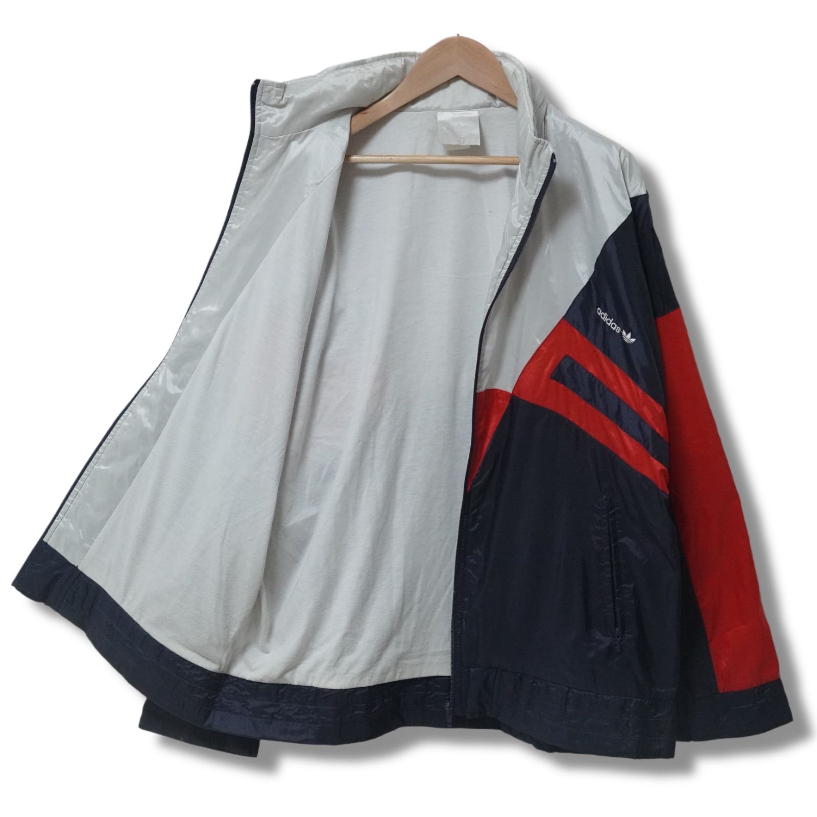 80s ナイロンジャケット 古着 裏ボア アメカジ ストリート ヴィンテージ adidas アディダス 80s ヴィンテージ ワンポイント 刺繍 マルチ