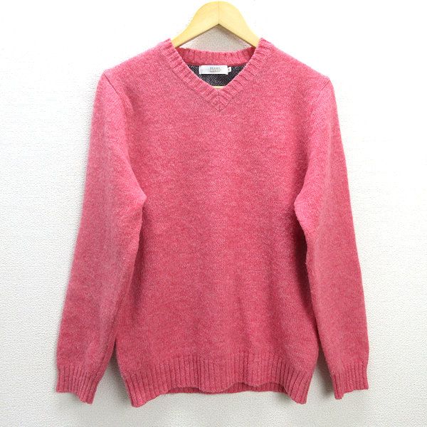 G□ビームス/BEAMS LIGHTS Vネックセーター/ウール【M】ピンク/men