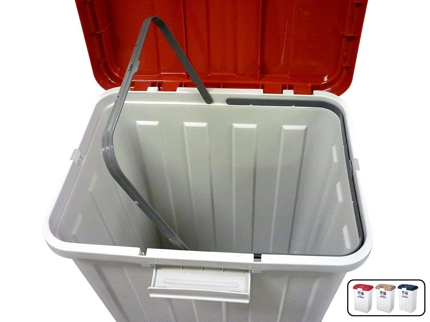 ケース販売 屋外用ハンドル付 分別ペール 70L ブルー 5個入 フタ付きゴミ箱 アスベル