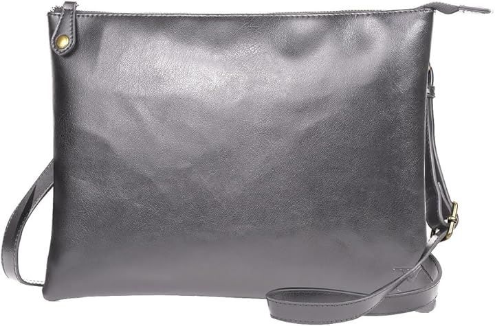 UYBAG 手ぶら以上 ショルダーバッグ 未満なら サコッシュ メンズ 薄型 A4 皮 革 軽量 uy27(03.グレー)