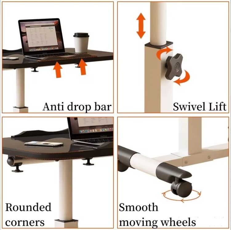 移働ノートパソコン机 ベッドルームのベッドサイドの移働机 小型デスク