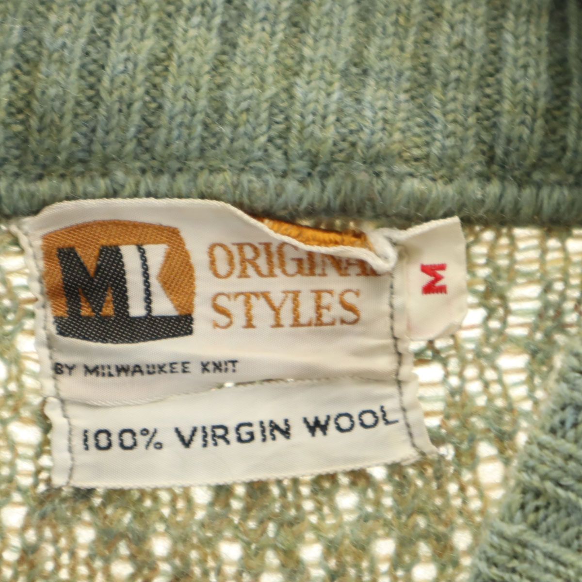 ORIGINAL STYLES 70s ウール ヴィンテージ 総柄 長袖 セーター M 
