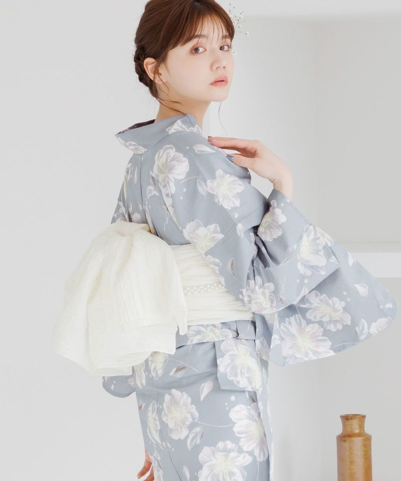 凛と山荷葉(サンカヨウ)】2024 浴衣5点セット(ゆかた・帯・下駄